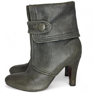 Frye grey leather ankle booties